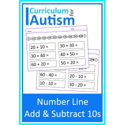 Number Line Add Subtract 10s to 100